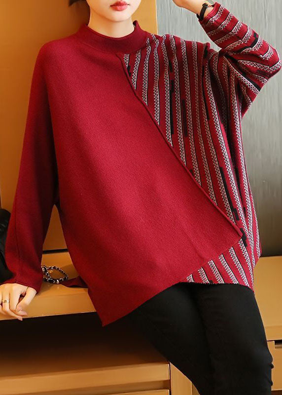 Style Mulberry Asymmetrical Design Striped Knit Top Spring LY1403 - fabuloryshop