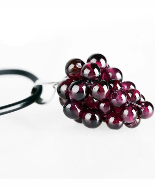 Style Purple Hand Knitting Garnet Grape Pendant Necklace Ada Fashion