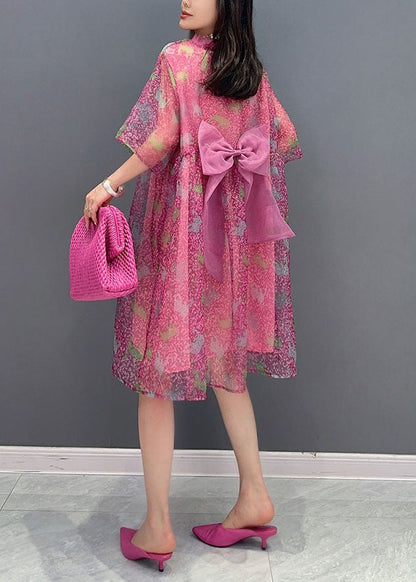 Style Rose O Neck Wrinkled Patchwork False Two Pieces Tulle Mid Dress Summer LY5735 - fabuloryshop