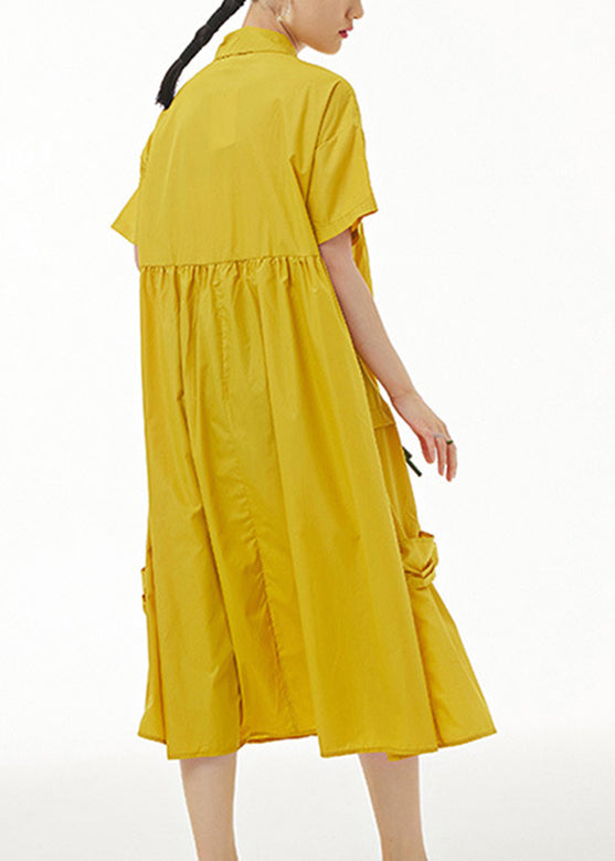 Style Yellow Patchwork Solid Maxi Dresses Summer LY1097 - fabuloryshop