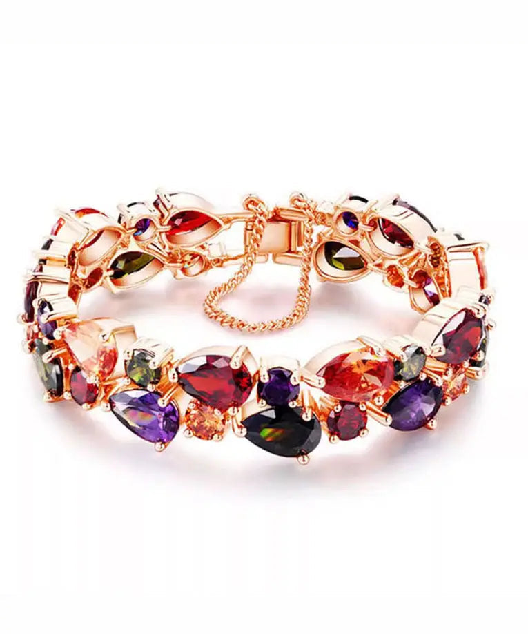 Stylish Alloy Inlaid Crystal Zircon Chain Bracelet Ada Fashion