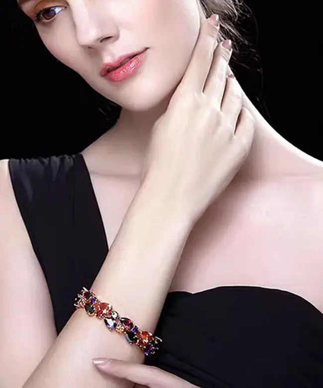 Stylish Alloy Inlaid Crystal Zircon Chain Bracelet Ada Fashion