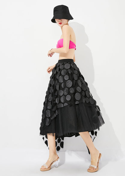 Stylish Black Asymmetrical Exra Large Hem Tulle A Line Skirts Summer LY0886 - fabuloryshop