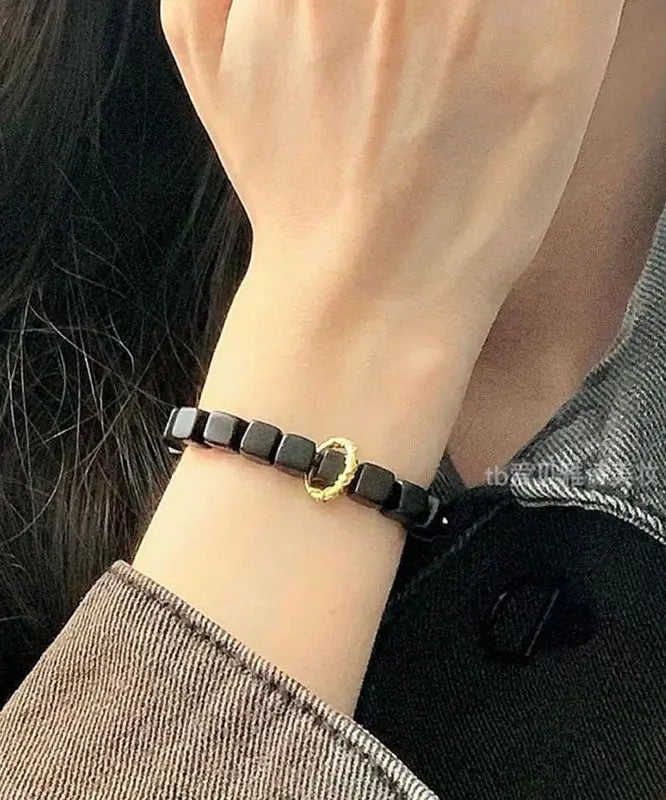 Stylish Black Ebony Block Bracelet Ada Fashion