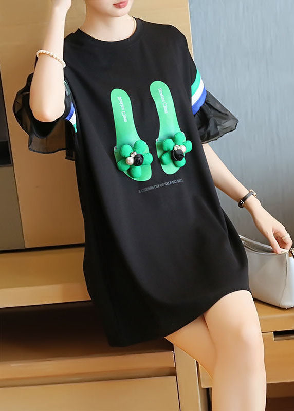 Stylish Black Original Design Patchwork Ruffles Cotton Mini Dresses Summer LY1408 - fabuloryshop