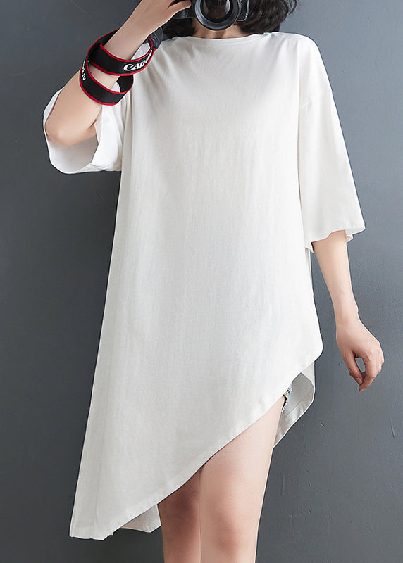 Stylish Black Oversized Asymmetrical Design Cotton Shirt Tops Summer LY7322 - fabuloryshop