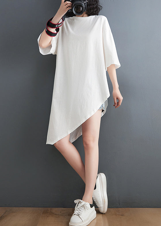 Stylish Black Oversized Asymmetrical Design Cotton Shirt Tops Summer LY7322 - fabuloryshop