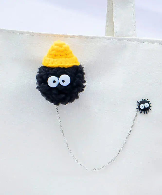 Stylish Yellow Black Chain Sprite Ball Brooches Ada Fashion