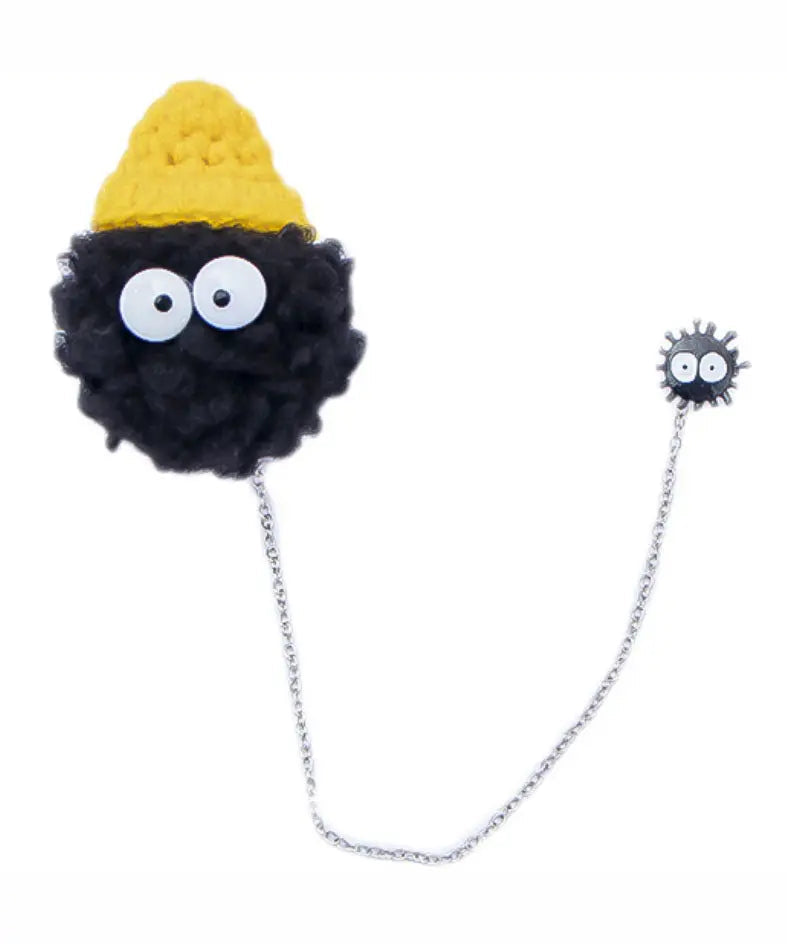 Stylish Yellow Black Chain Sprite Ball Brooches Ada Fashion