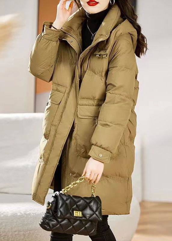 Stylish Yellow Hooded Pockets Patchwork Fine Cotton Filled Coat Winter Ada Fashion