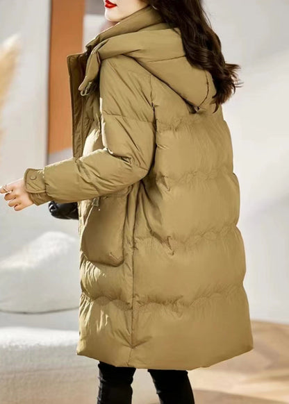 Stylish Yellow Hooded Pockets Patchwork Fine Cotton Filled Coat Winter Ada Fashion