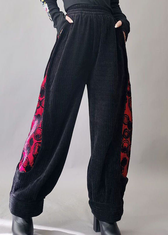 Stylish Yellow Jacquard Pockets Patchwork Corduroy Pants Spring LY4555 - fabuloryshop