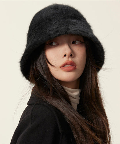 Unique Black Faux Fur Cloche Hat LY545 - fabuloryshop