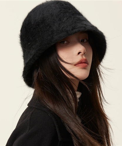 Unique Black Faux Fur Cloche Hat LY545 - fabuloryshop