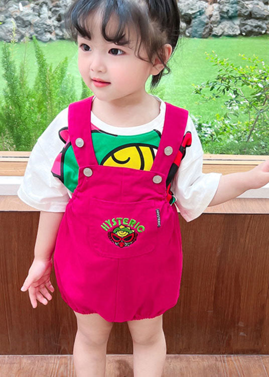 Unique Green Cartoon Patchwork Cotton Baby Girls Two Pieces Set Summer LY5521 - fabuloryshop
