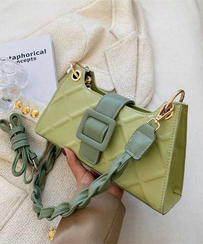 Unique Green Faux Leather Zip Up Patchwork Buckle Messenger Bag LY1379 - fabuloryshop