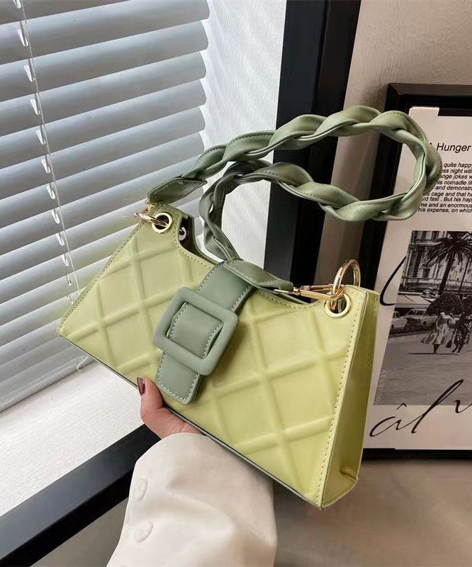 Unique Green Faux Leather Zip Up Patchwork Buckle Messenger Bag LY1379 - fabuloryshop