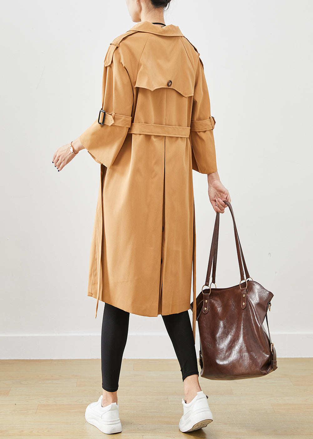 Unique Khaki Notched Double Breast Silm Fit Cotton Trench Coats Fall Ada Fashion