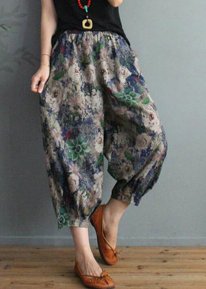 Unique Print High Waist Cotton Crop Pants TQ1024 - fabuloryshop