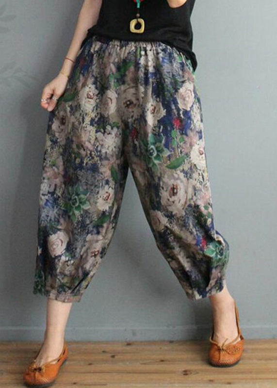 Unique Print High Waist Cotton Crop Pants TQ1024 - fabuloryshop