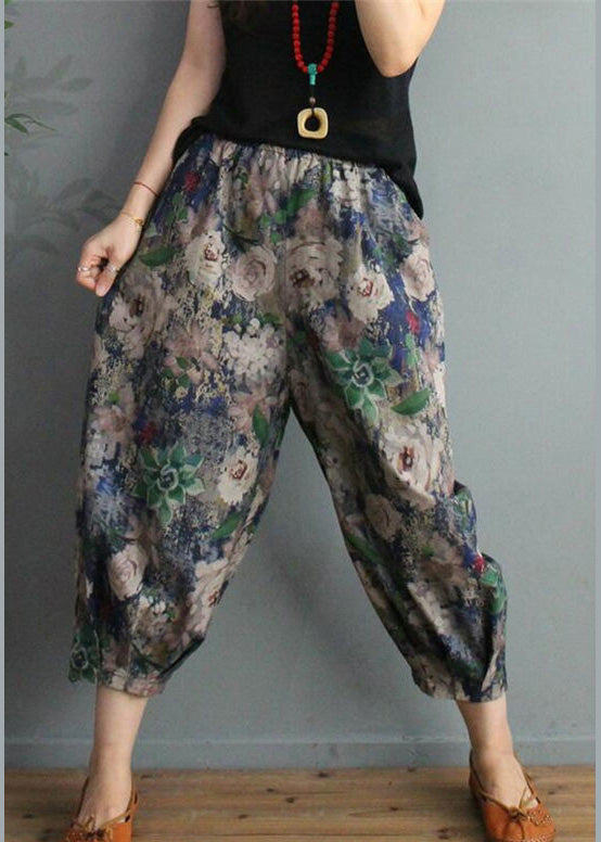 Unique Print High Waist Cotton Crop Pants TQ1024 - fabuloryshop