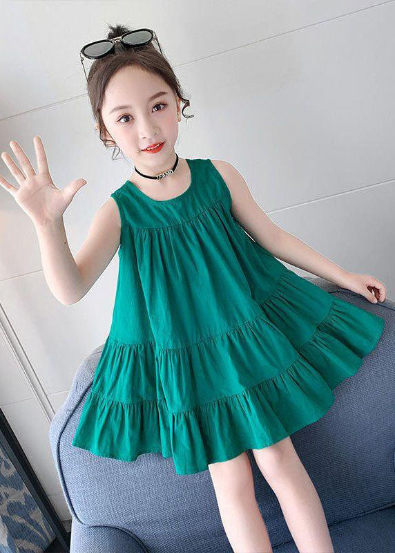 Unique Rose Ruffled Patchwork Cotton Kids Girls Dress Summer LY5463 - fabuloryshop