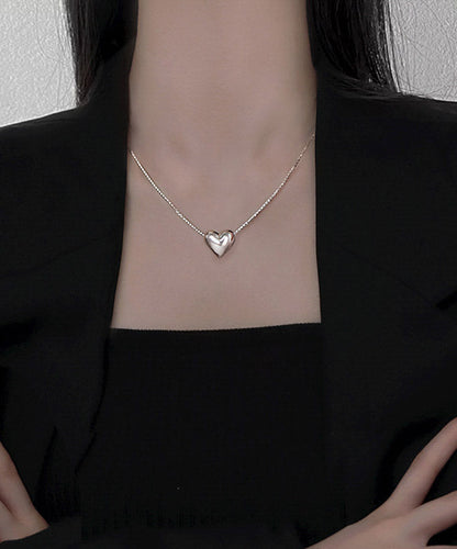 Unique Silk Sterling Silver Heart Pendant Necklace - fabuloryshop