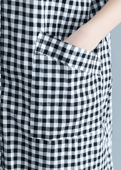 Cotton Black White Plaid Shirts - fabuloryshop