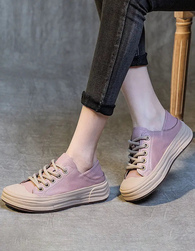 Versatile Casual Leather Sneakers for Women Ada Fashion