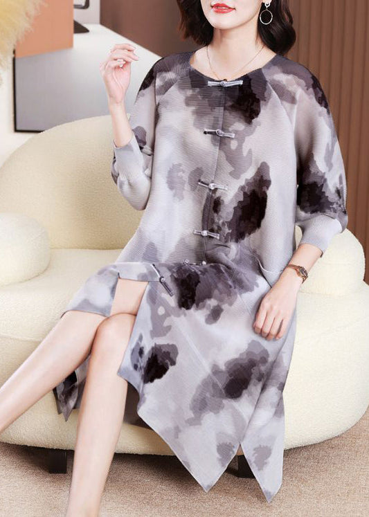 Vintage Black Oversized Tie Dye Shirt Dresses Summer LY2738 - fabuloryshop