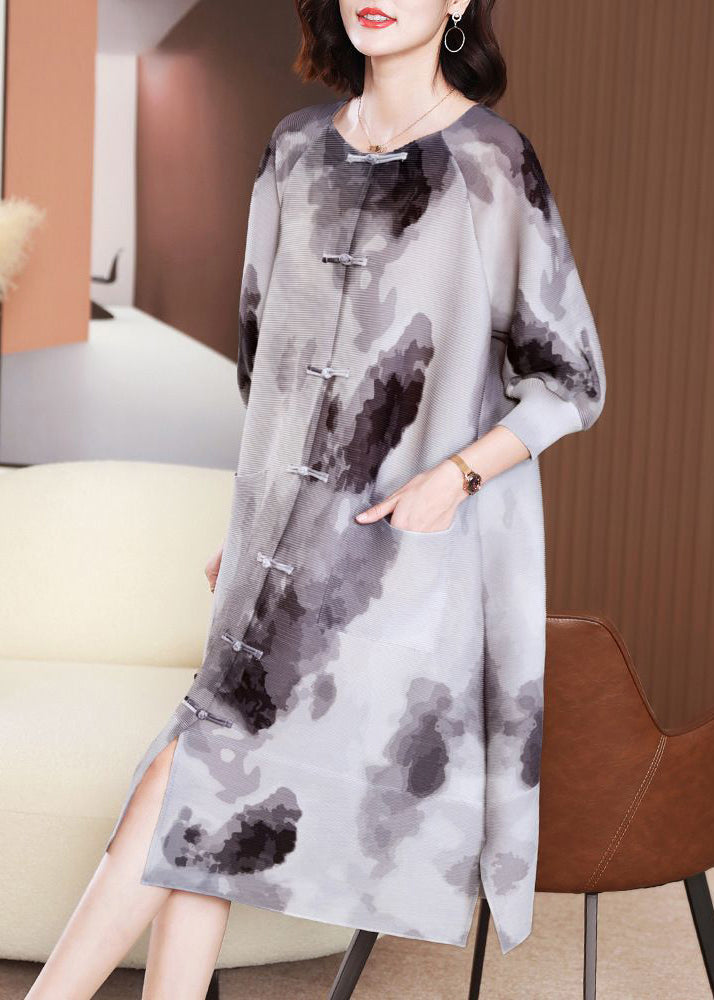 Vintage Black Oversized Tie Dye Shirt Dresses Summer LY2738 - fabuloryshop