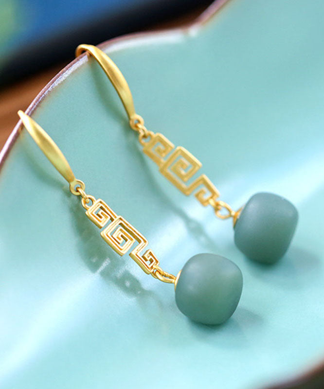 Vintage Blue Sterling Silver Inlaid Pearl Drop Earrings Ada Fashion