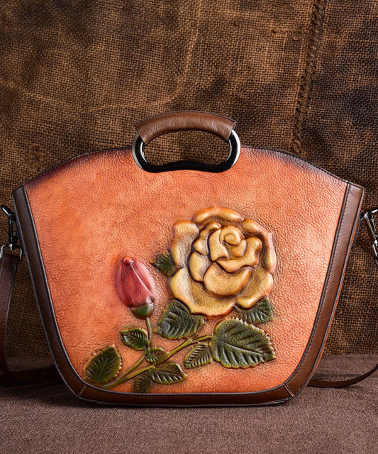 Vintage Brown Flower Handbag