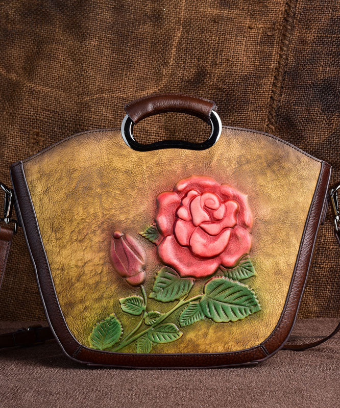 Vintage Brown Flower Handbag - fabuloryshop