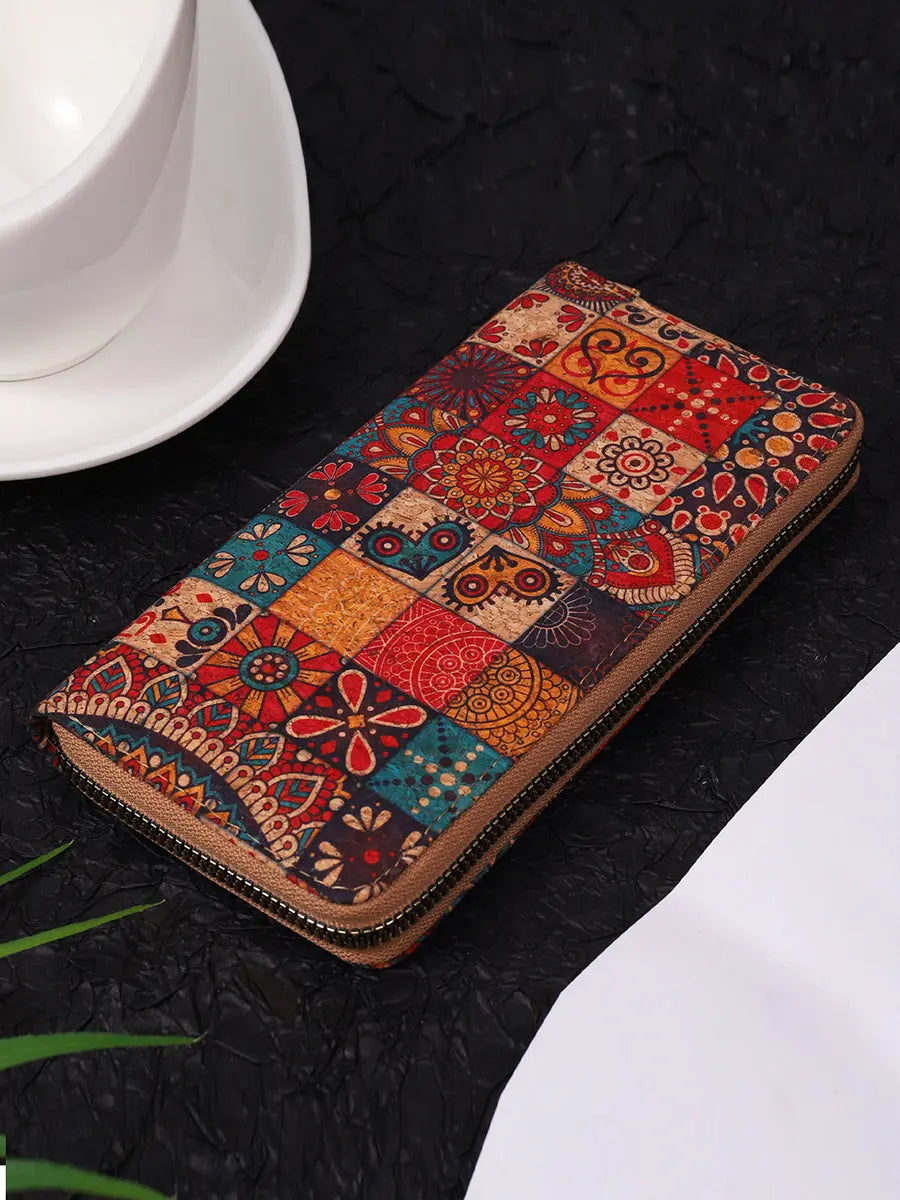 Vintage Flower Spliced Multifunction Bag Wallet Ada Fashion