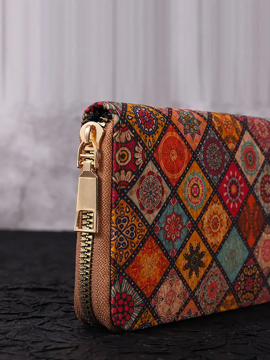 Vintage Flower Spliced Multifunction Bag Wallet Ada Fashion