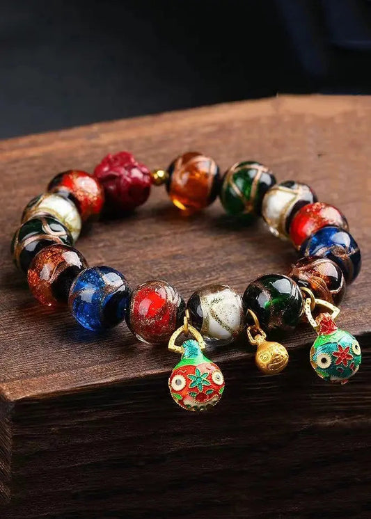 Vintage Glazed Multicolored Treasure Swallowing Beast Bracelet Ada Fashion