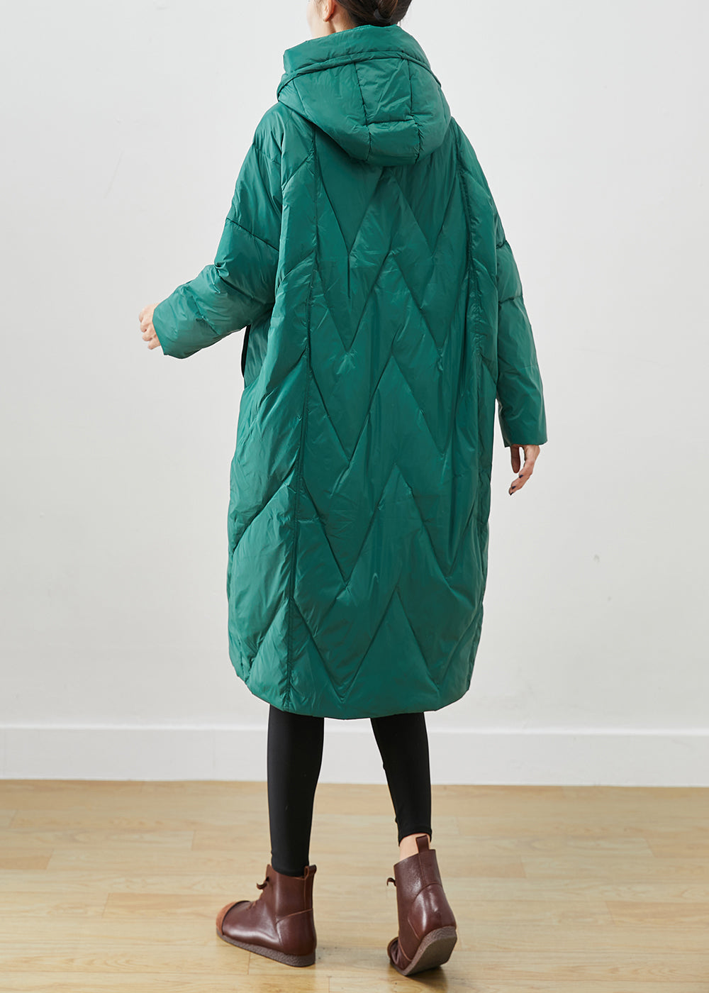 Vintage Green Oversized Thick Fine Cotton Filled Puffers Jackets Winter Ada Fashion