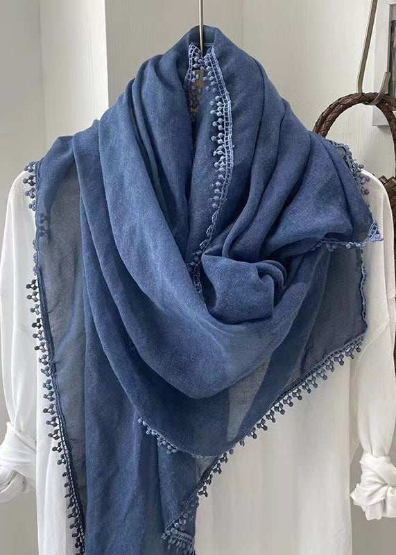 Vintage Purple Tasseled Patchwork Cotton Scarf Ada Fashion