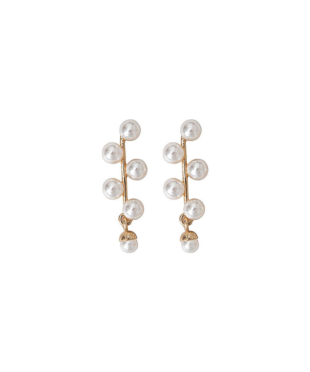 Vintage White Alloy Pearl Stud Earrings LY1784 - fabuloryshop