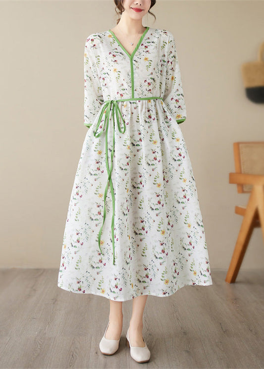 Vogue Green Print Patchwork Party Long Dress Summer LY4970 - fabuloryshop