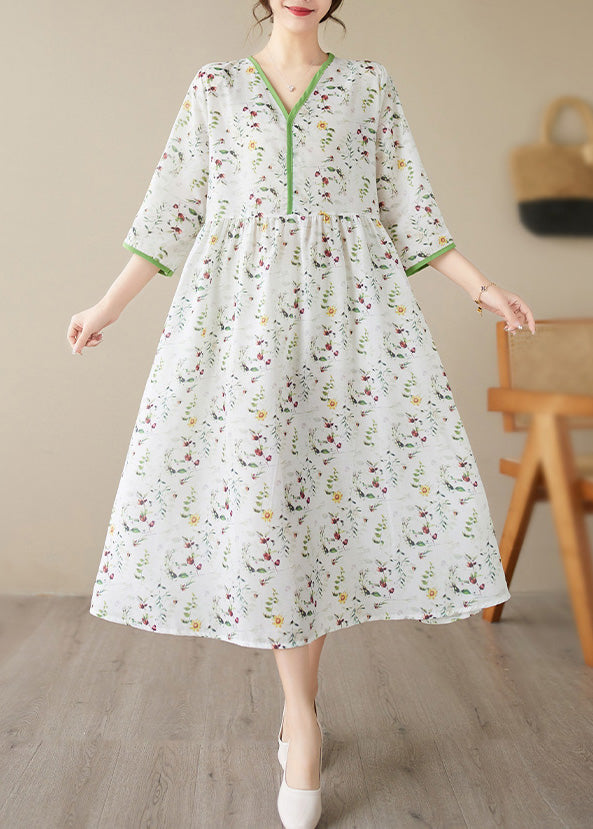 Vogue Green Print Patchwork Party Long Dress Summer LY4970 - fabuloryshop