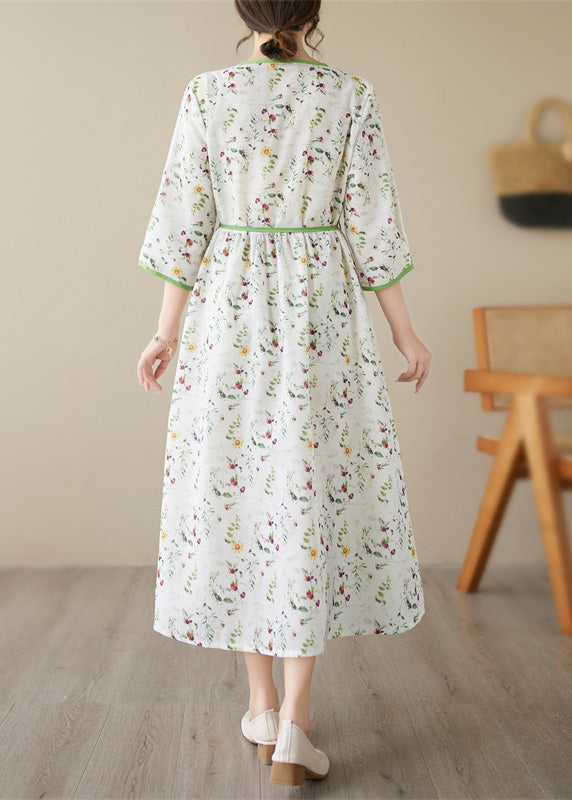 Vogue Green Print Patchwork Party Long Dress Summer LY4970 - fabuloryshop