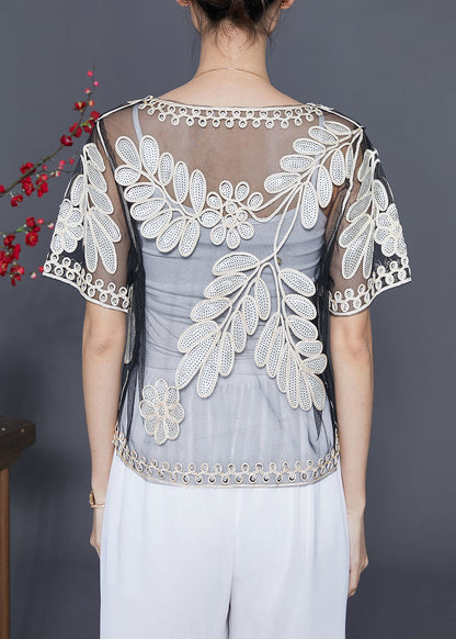 White Tulle Cardigan Sequins Embroideried Summer LY5541 - fabuloryshop