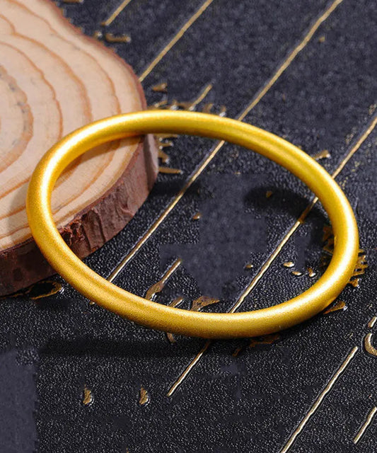 Women Ancient Gold Thick Frosted Bangle Ada Fashion