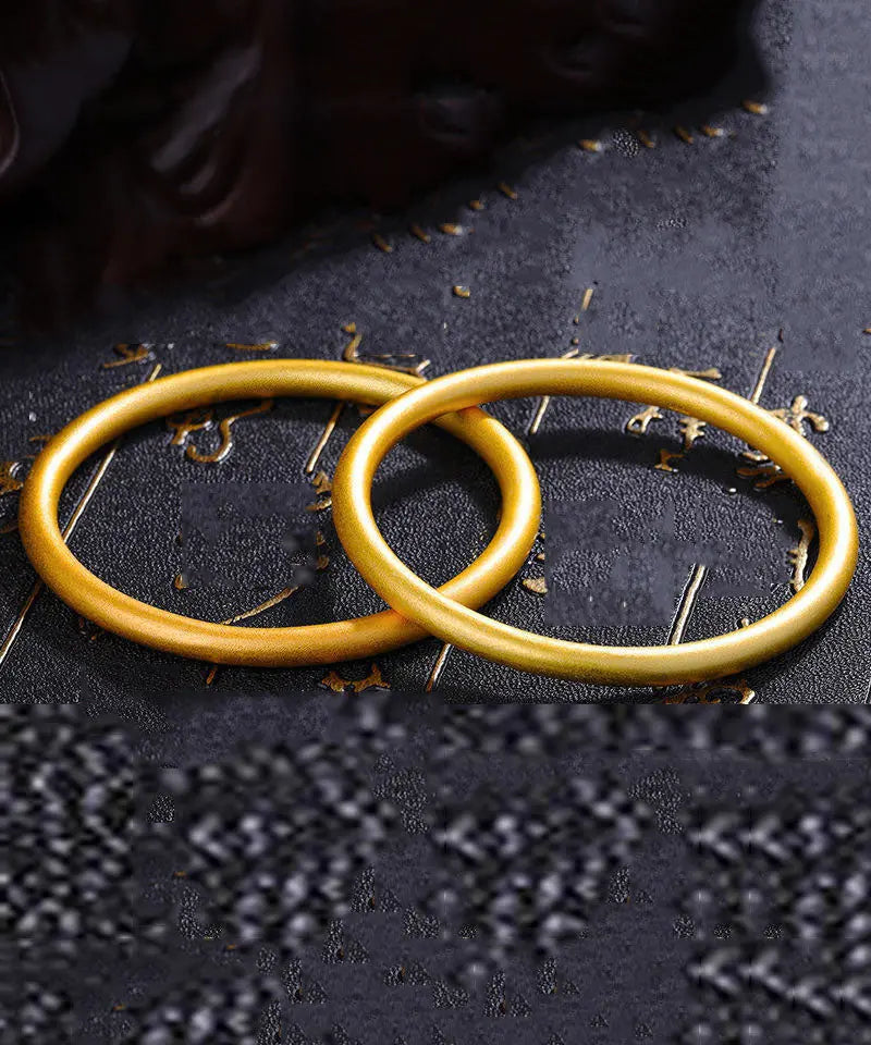 Women Ancient Gold Thick Frosted Bangle Ada Fashion