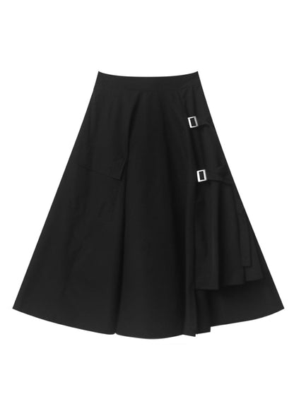 Women Black Asymmetrical Patchwork High Waist Sashes A Line Skirt Fall Ada Fashion