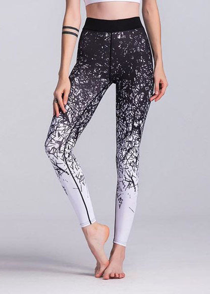 Women Black Print Slim Jogging Cotton Pants Spring LY1933 - fabuloryshop