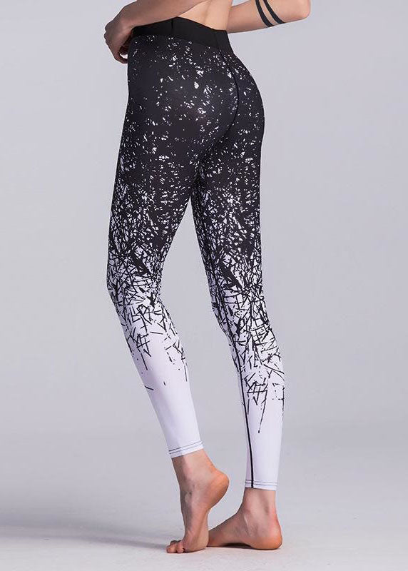 Women Black Print Slim Jogging Cotton Pants Spring LY1933 - fabuloryshop