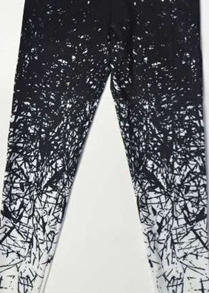 Women Black Print Slim Jogging Cotton Pants Spring LY1933 - fabuloryshop